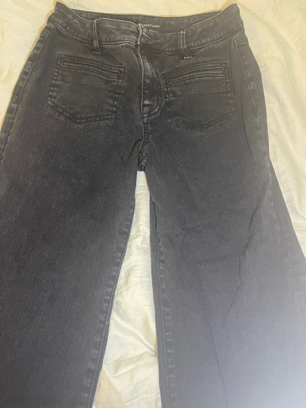 Sanctuary Black Wide-Leg High-Rise Jeans